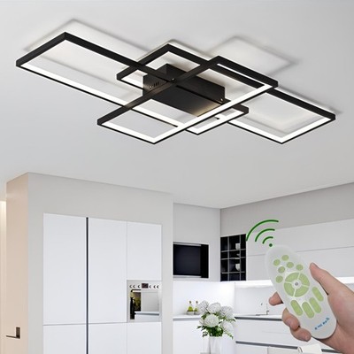Modern Dimmable LED Ceiling Light Fixture,With remote control 3 Color Selecta...