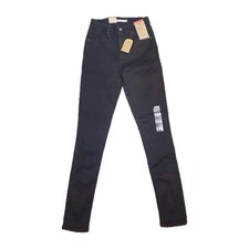 Image of NWT Levi’s 721 High Rise Skinny Jeans Black Distressed 2 M Womens 26x30