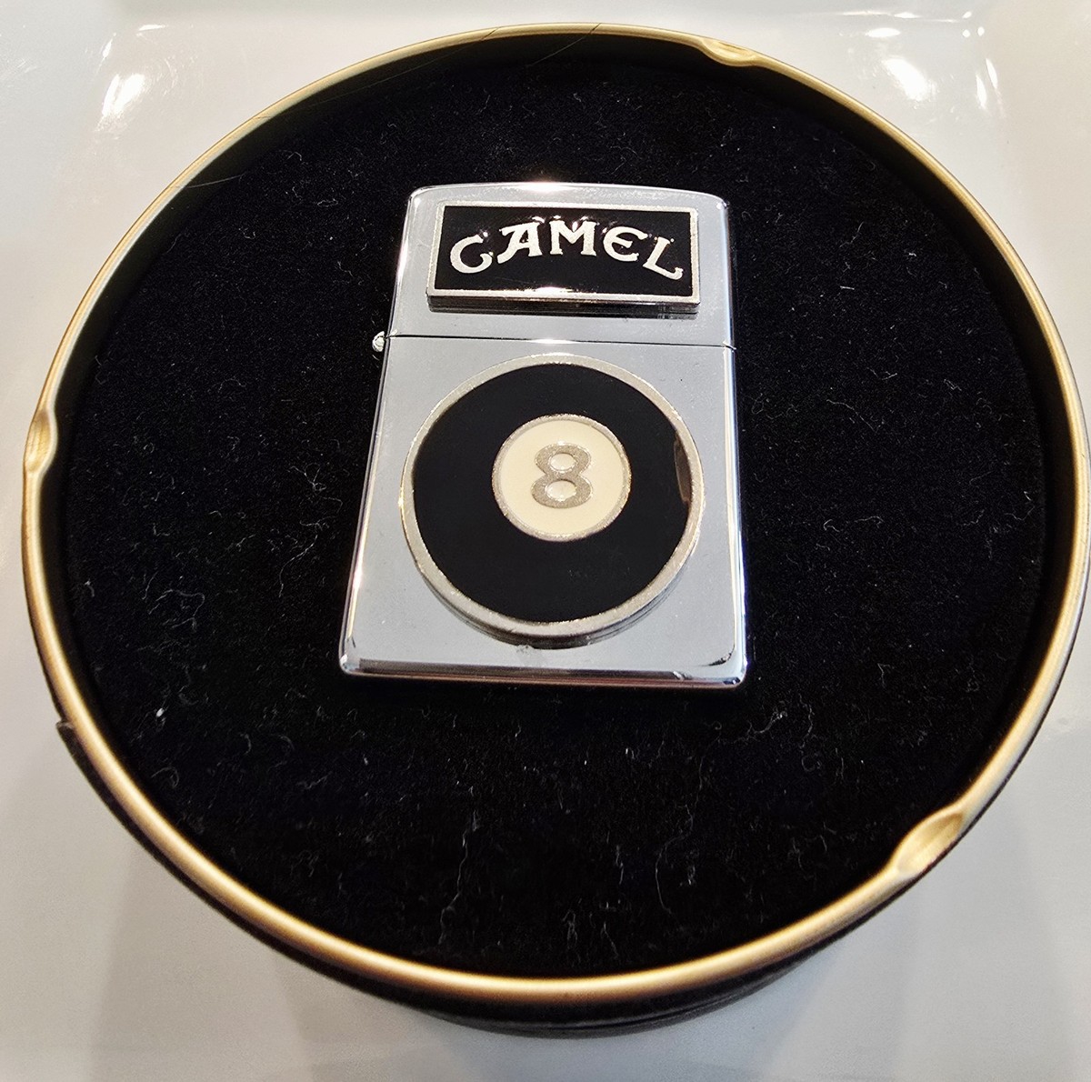 Vintage 1994 Zippo Lighter Camel 8 Ball Emblem - High Polish