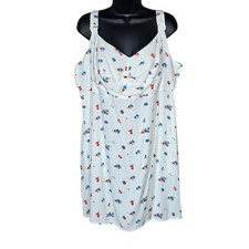 Old Navy Cami Mini Dress 2X Plus White Floral Smocked Back Boho Cottagecore