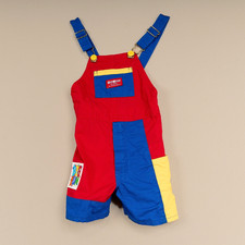 Vintage Oshkosh B  gosh Color Block Shortalls Overalls Boys Size 5 Cotton USA