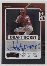 2021 Panini Contenders Prospect 2 Red Draft Ticket 48/75 Yhoswar Garcia Auto sh7