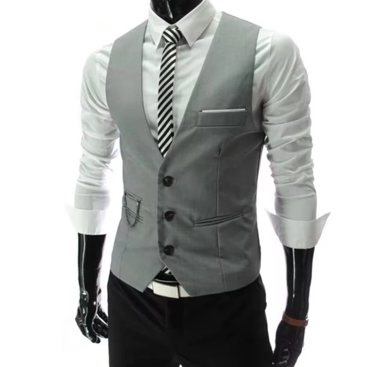 "Chalecos De Vestir Ajustados Para Hombre Chaleco Para Traje Para Hombre Chalec" - product detail image 1