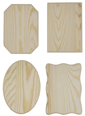 Creative Hobbies  Unfinished Wood Plaques, 6.5 Inch X 4.5 Inch, 4 Asso