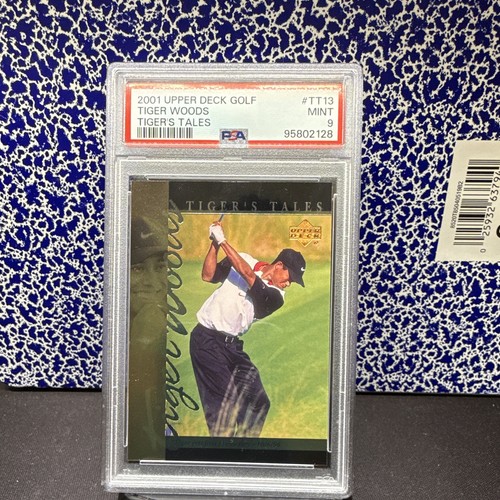 Upper Deck 2001 Golf Tiger Woods Tiger\'s Tales RC Insert #TT13 PSA 9 Graded