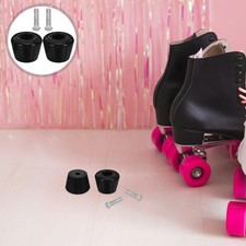 2Pcs Durable Plastic Roller Skate Toe Stops Quad Skate Brake Stoppers Black