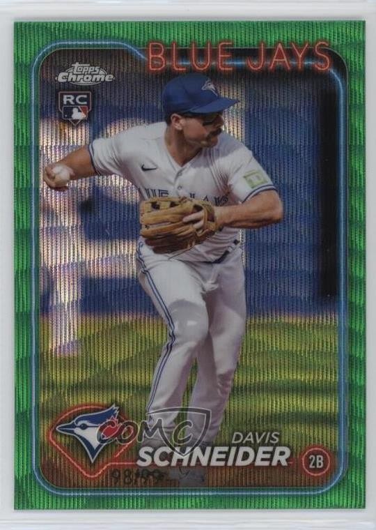 2024 Topps Chrome Green Wave Refractor /99 Davis Schneider #290 Rookie RC