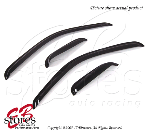 Black Tinted Out-Channel Vent Visor 4pcs For 1995-2004 Toyota Tacoma Double Cab - Picture 2 of 4