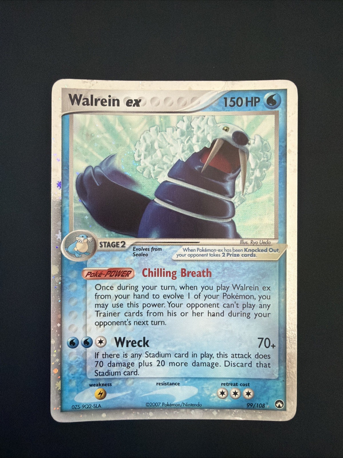 Walrein ex 99/108 EX Power Keepers Holo SWIRL Vintage Pokemon Chase MP FREE SHIP