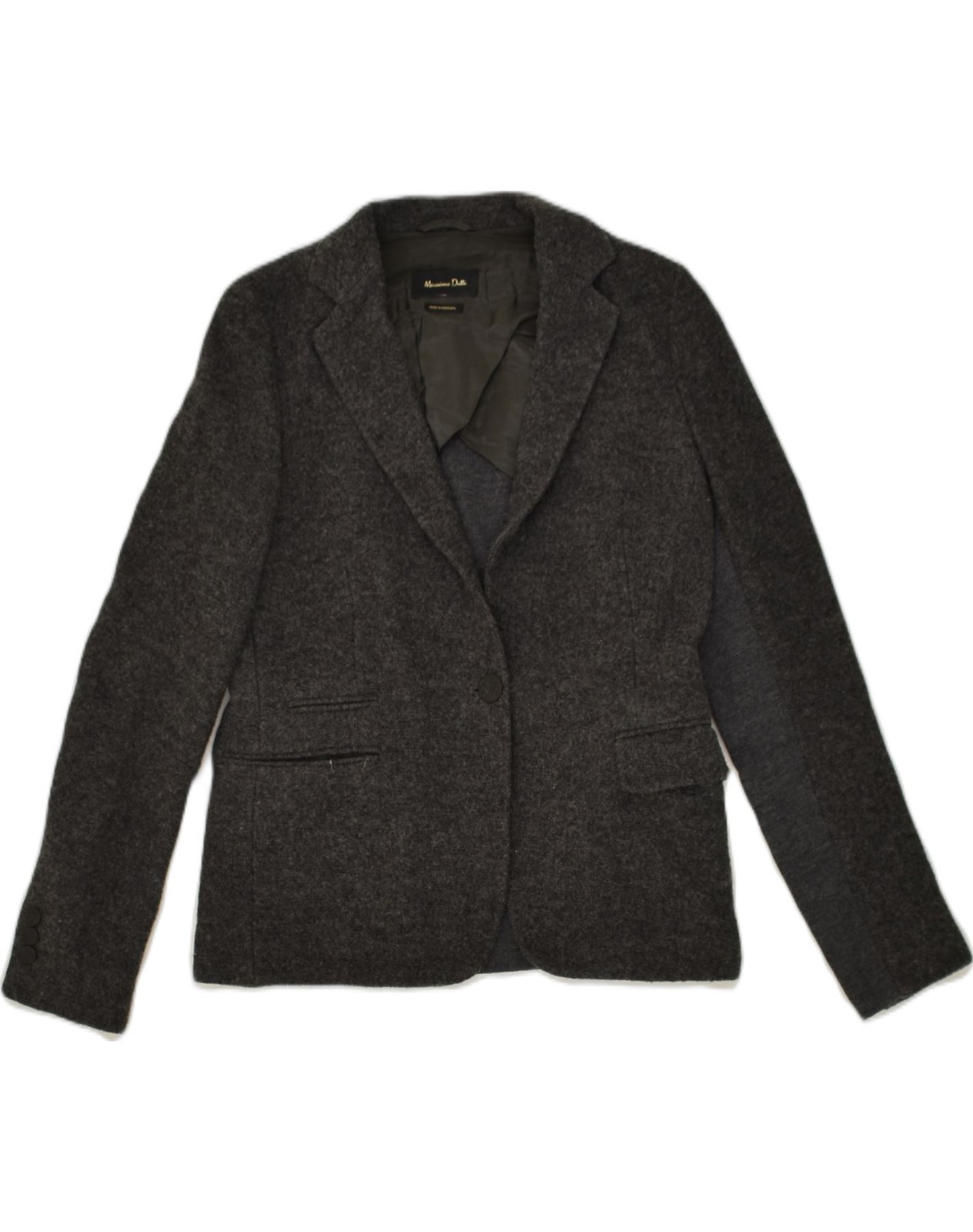 MASSIMO DUTTI Womens 1 Button Blazer Jacket EU 40 Medium Grey AE72