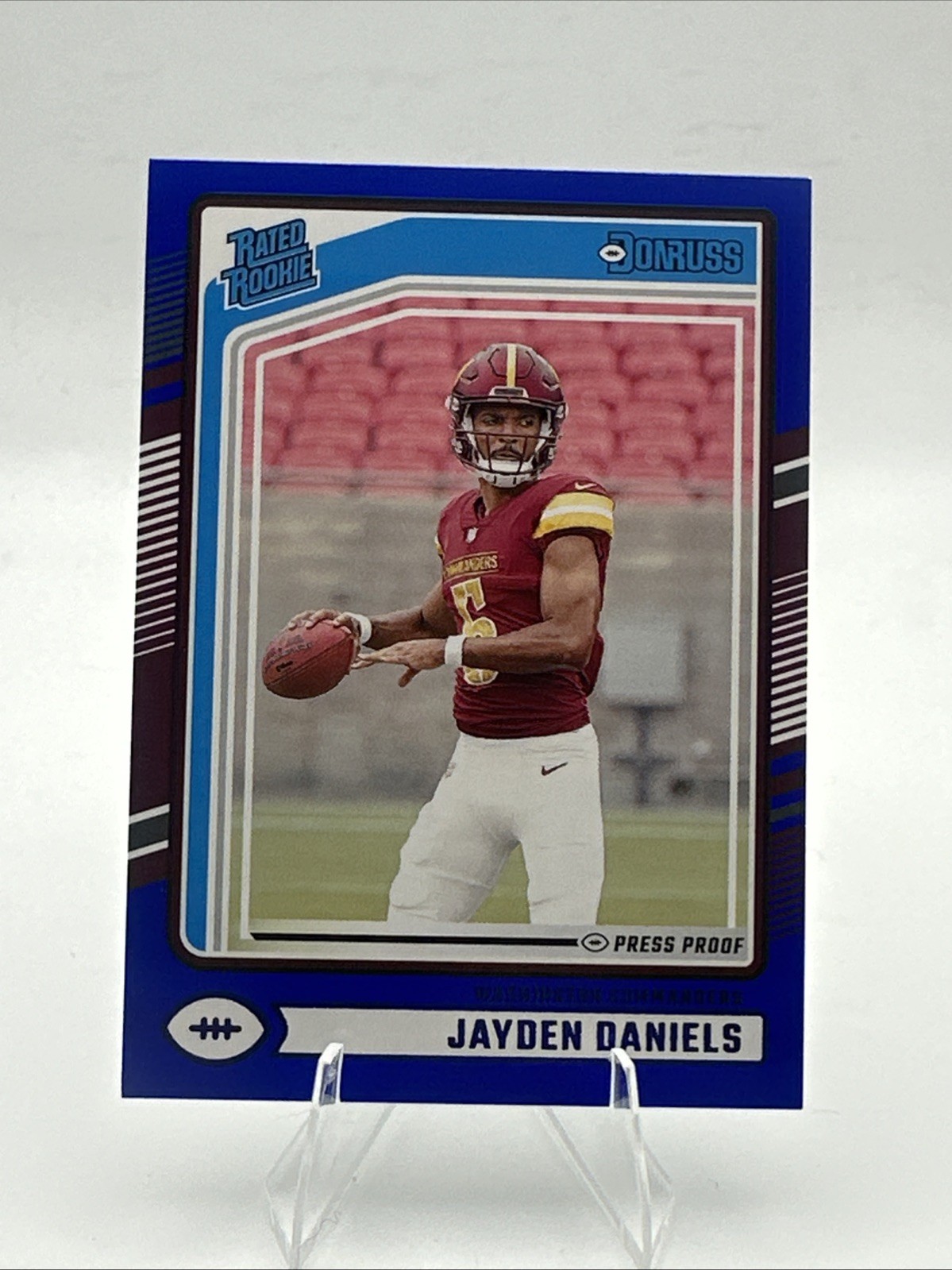 2024 Panini Donruss - Rated Rookie Jayden Daniels #389 Blue Press Proof (RC)