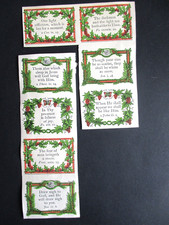 Victorian Religious Scripture Paper Mottos Small Scraps Bible Quotes Holly x 8