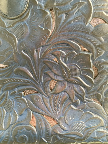 Patricia Nash Tooled Cut Out Leather Estella Tote In Cobalt NWT - Picture 3 of 15