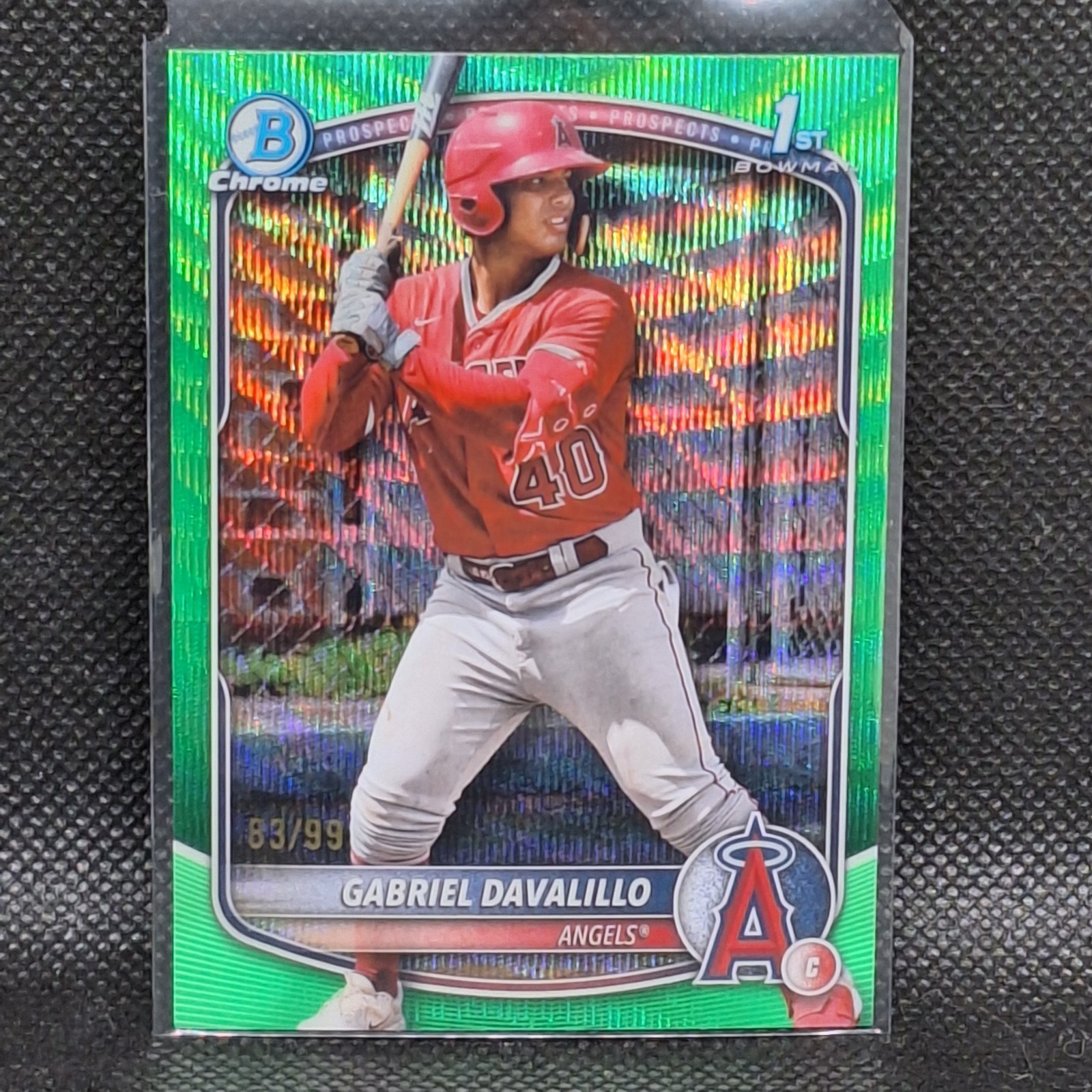 2025 Bowman Chrome Gabriel Davalillo Green Wave Refractor #/99 Angels #BCP-178