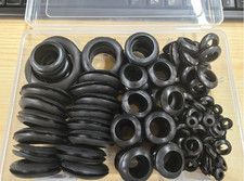 Cable Wiring Rubber *Open* Grommets Assorted Box - 130 Pieces 6mm - 50mm