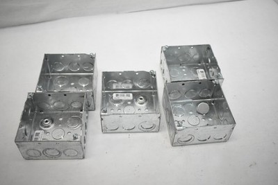 Steel City 521711234E Electrical Box 4'' Square 2-1/8'' Deep USA Made Lot of 5