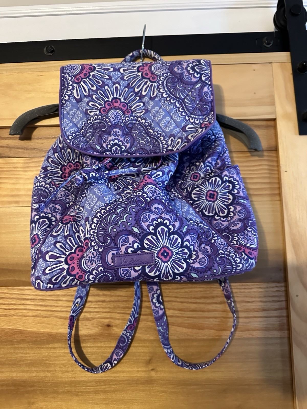 Vera Bradley, Lilac Medallion, Magnet & Drawstring Closure, 