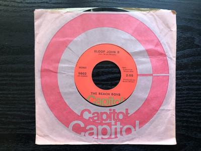 Beach Boys SLOOP JOHN B 1972 Capitol 45 rpm single EX Orange label