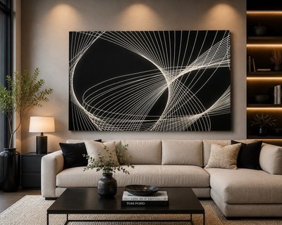 36x24 Canvas Acrylic Painting 3d Art Signed by Artist by Artist