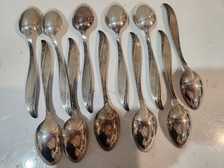 Lot 11x 800 Sterling Silver Dessert Spoons 330g Polish Hallmarks Vintage