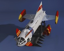 Gerry Anderson Fireball Xl5 1/128 Fireball Xl5 Ship Custom 3d Model Kit 23"