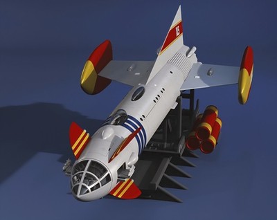 Gerry Anderson Fireball Xl5 1/128 Fireball Xl5 Ship Custom 3d Model Kit 23''