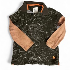 MINI BODEN LONG SLEEVED FAUX LAYERED POLO SHIRT BOYS 7-8 COTTON, 2 BUTTON