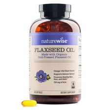 NatureWise Flaxseed Oil 1,242 mg, Fish Free Omega 3 6 9 with 720mg ALA, Diet...