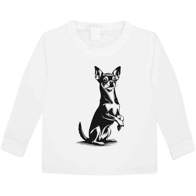 Kinder Langarm T-Shirts ''Süße Chihuahua Sitting Up'' (KL061638)