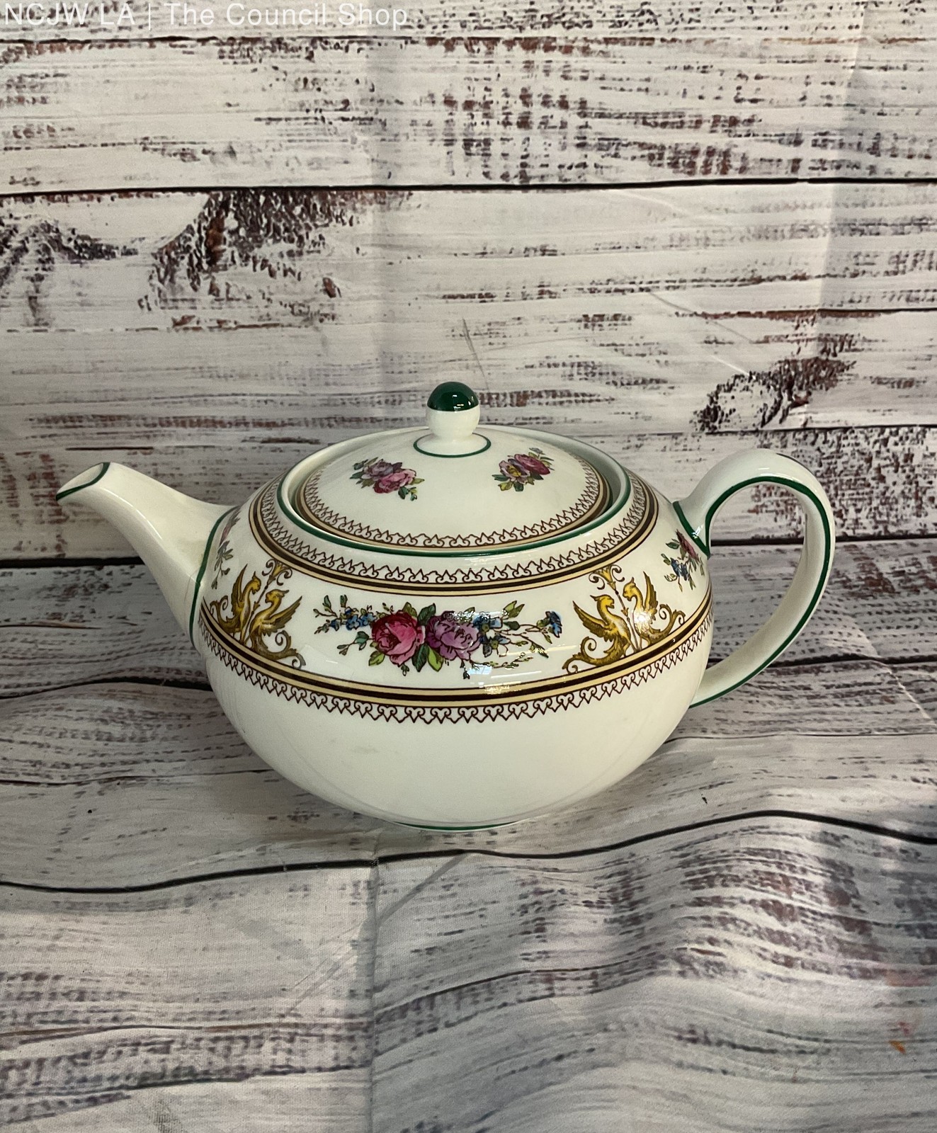 Wedgwood Columbia Bone China Floral Teapot Multicolor