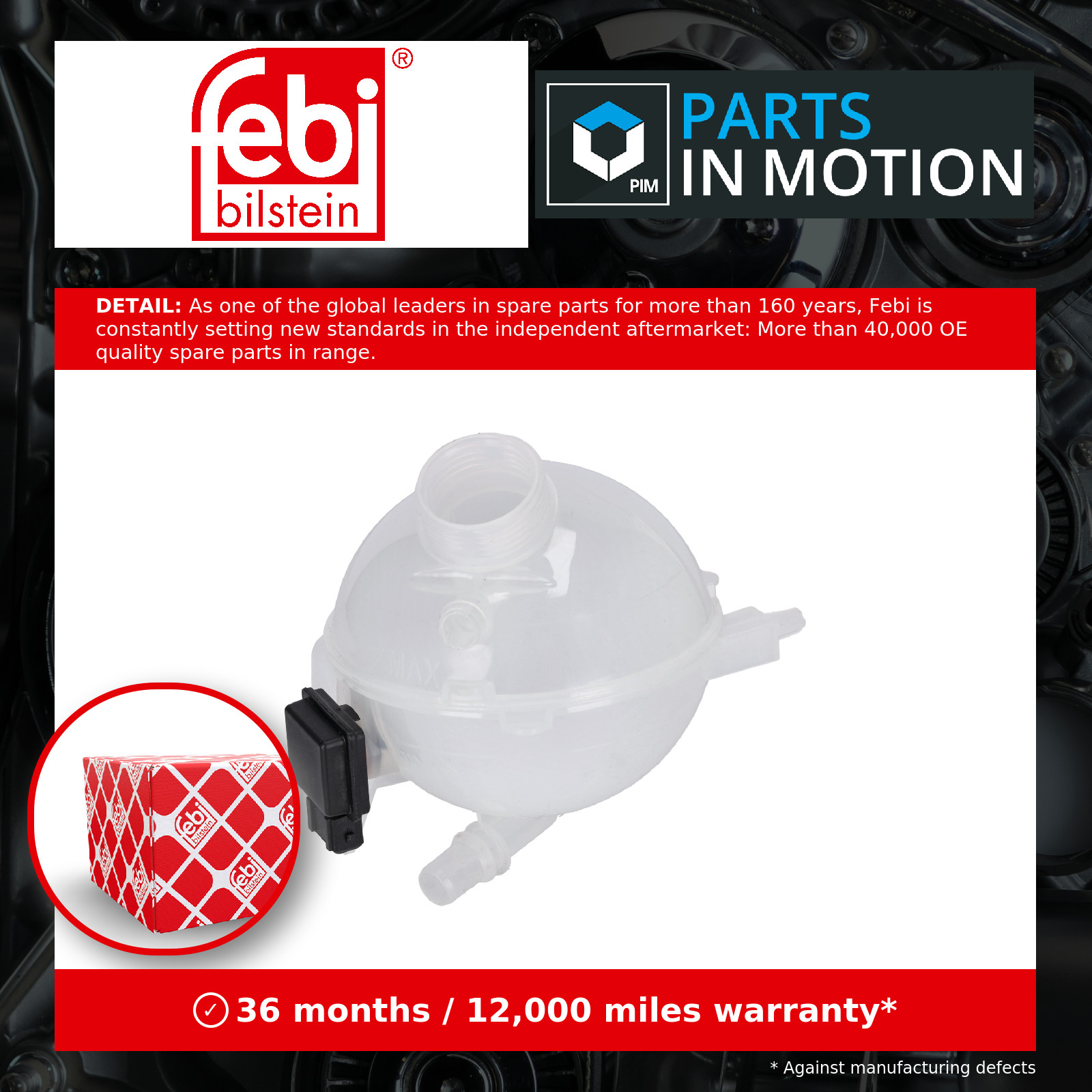 Coolant Expansion Tank 192726 Febi 130381 130381SK Genuine Quality Guaranteed