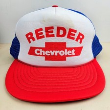 Vintage Reeder Chevrolet Chevy Auto Car Trucker Hat Snapback Dad Cap