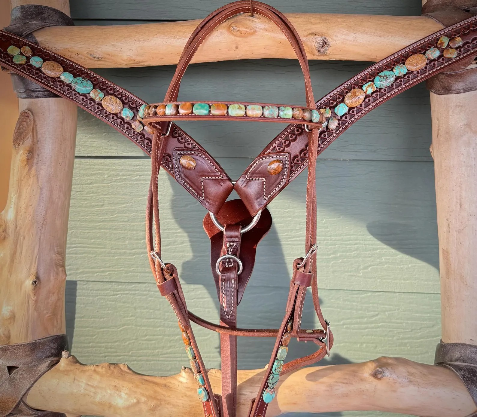 GENUINE Turquoise and Jasper Tack Set New Custom Designed