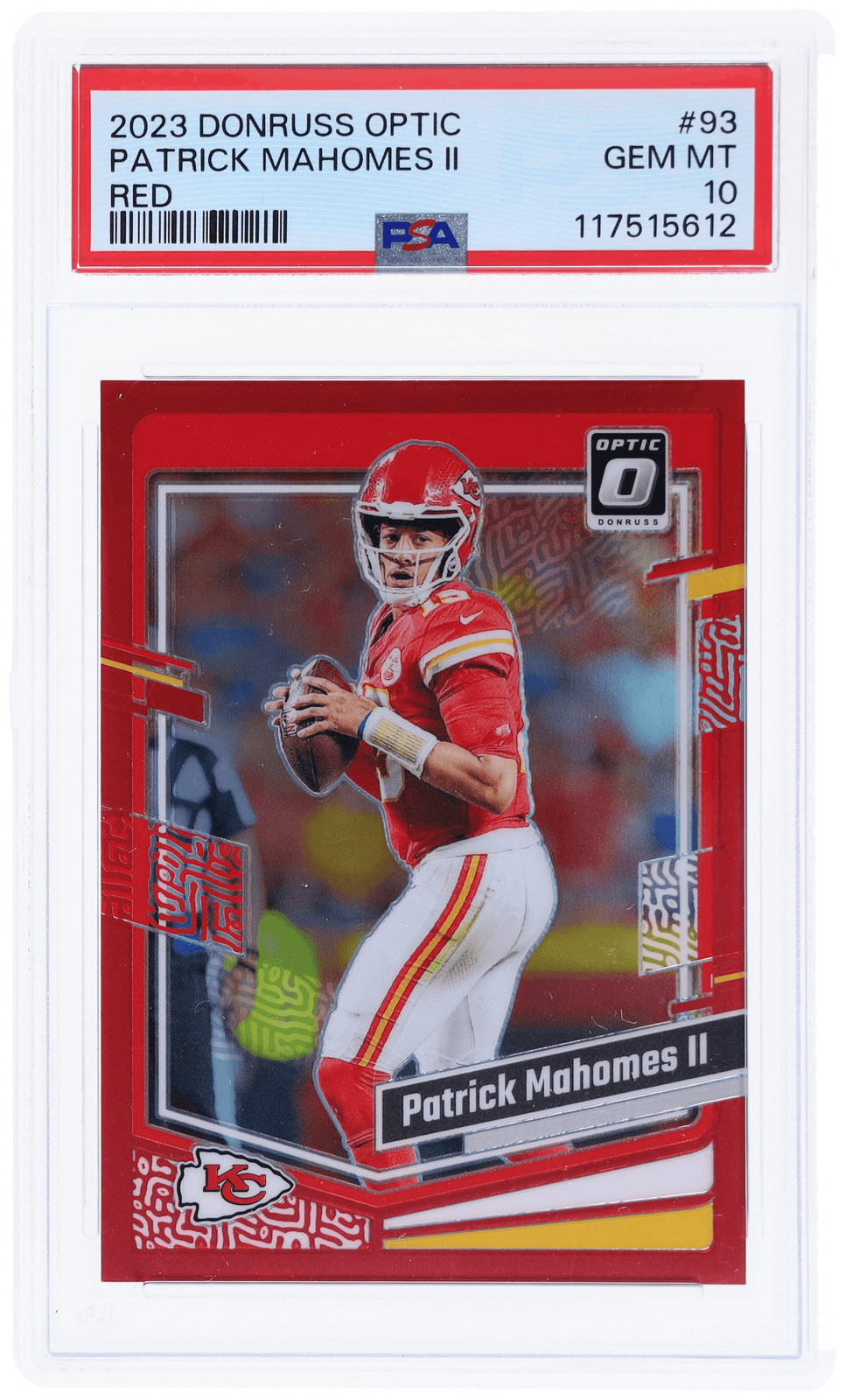 2023 Donruss Optic Patrick Mahomes II Red #93 /99 PSA 10