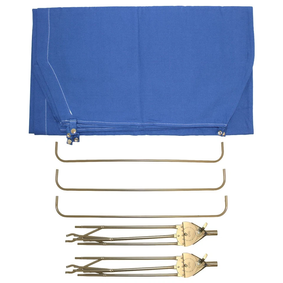 3-Bow Tractor Canopy with Frame Fender Mount 48" - Blue - Image 4 of 4