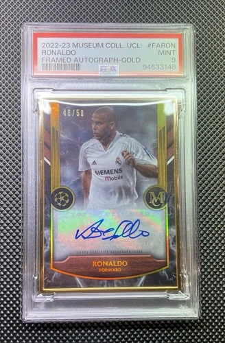 Topps 2022-23 Museum UCL Ronaldo Gold Framed Auto /50 PSA 9 Mint Real Madrid