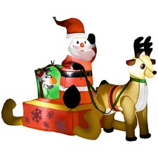 Aufblasbar Weihnachtsdeko 1,22m Weihnachtsmann mit LED-Beleuchtung Gartendeko