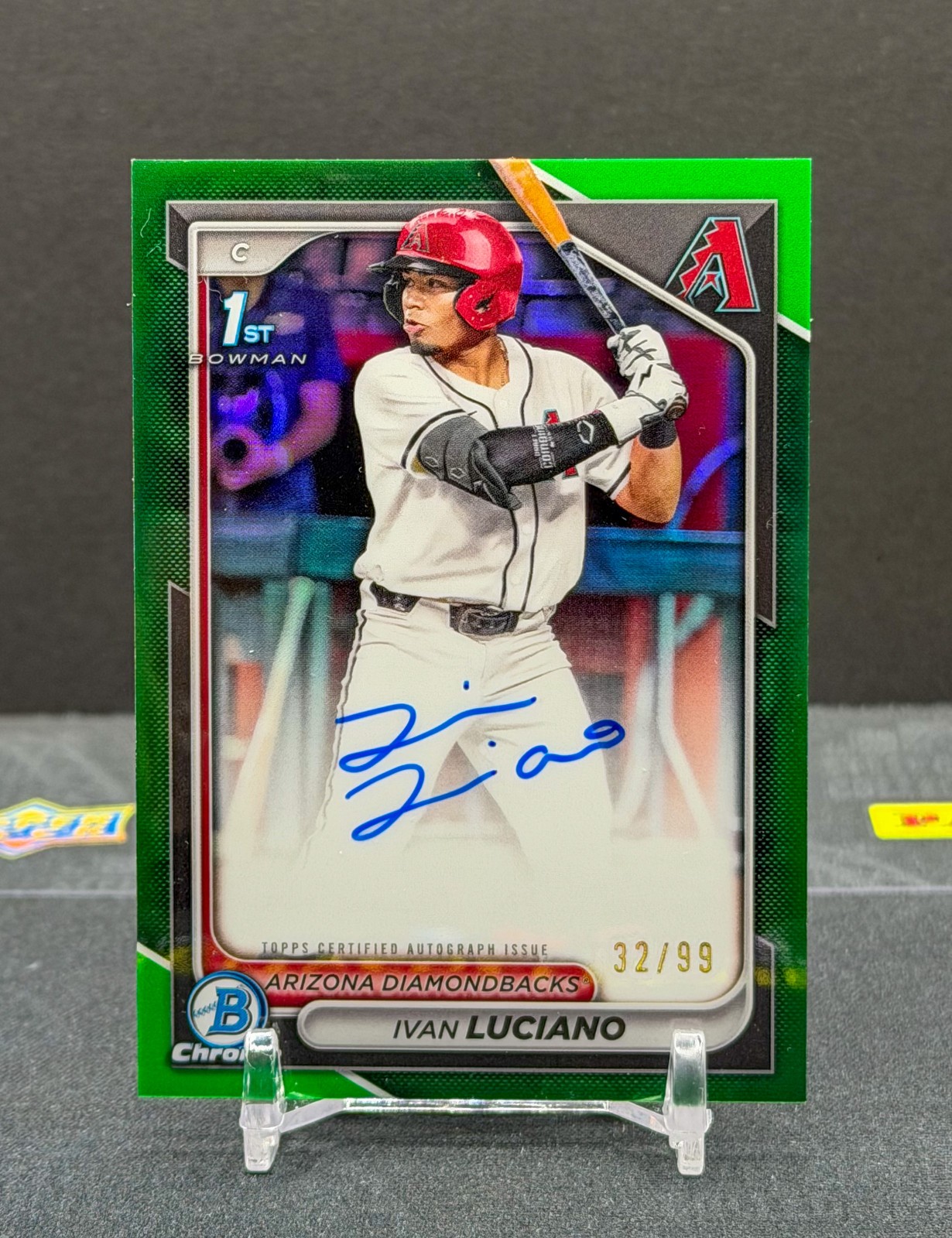2024 Bowman Chrome Ivan Luciano 1st Bowman Auto Green /99 Diamondbacks