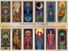 Tarot Card Arcana Bookmark Set Colorful Pagan Mystic Bookmarks Printed Set Of 12