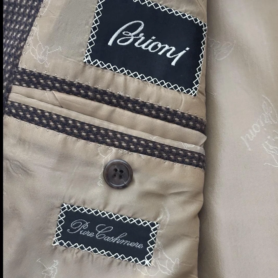 Brioni Blazer мужской 48 длинный коричневый Palatino 100% кашемир сделано в Италии куртка - Изображение 4 из 4