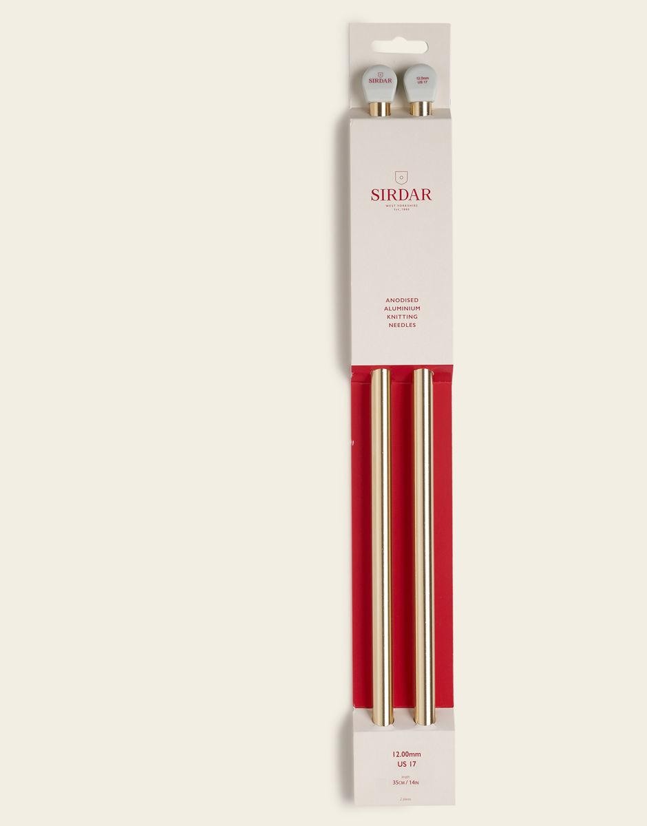 Sirdar Knitting Needles 12.00mm/US 17 - Anodised Aluminium. length 14''/35cms