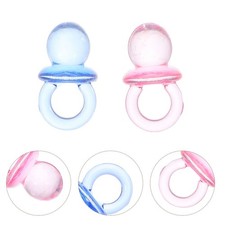 100 Pcs Transparent Acrylic Pacifier Pacifiers for Baby Shower Game Toys Decor