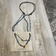 NEW Sundance Jewelry Catalog Silver Apatite Carnelian Turquoise Gem Necklace