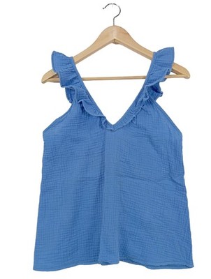 VIE TA VIE A-Linien Top Damen Top Gr. DE 36 blau Casual-Look