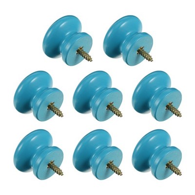  8 Pcs Round Nobs with Screw Attached Retro Cabinet Knob Brown Hardware Knobs