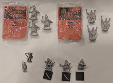 11 pc. VTG METAL MINIATURES Grand Wizard, Evil Knight, Warhammer Dwarf ( 25 mm )