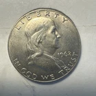 1962 D Silver Ben Franklin Half Dollar Uncirculated Silver Coin, BU