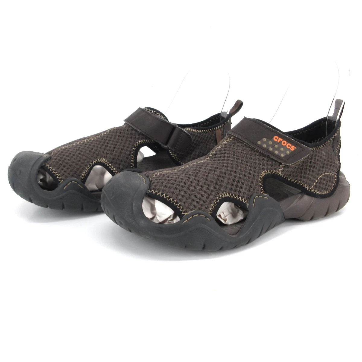 Crocs Swiftwater Men’s Size 8 Fisherman Sandals Black Outdoor Water Shoes 203967 Crocs Swiftwater Sandals Mens 8 Sporty Closed Toe Fisherman  main image 3