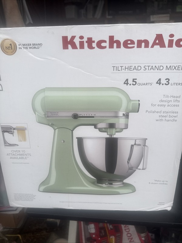 KitchenAid Deluxe Series 4.5 Quart Mixer Stainless Steel Bowl Pistachio Green