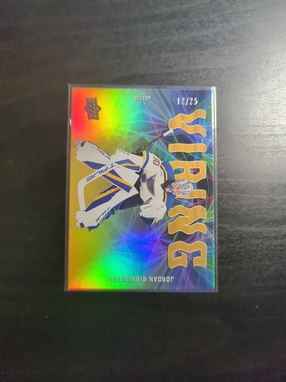 2025-26 Upper Deck Series 2 Vibing Gold /25 Jordan Binnington #VB-1 - Blues